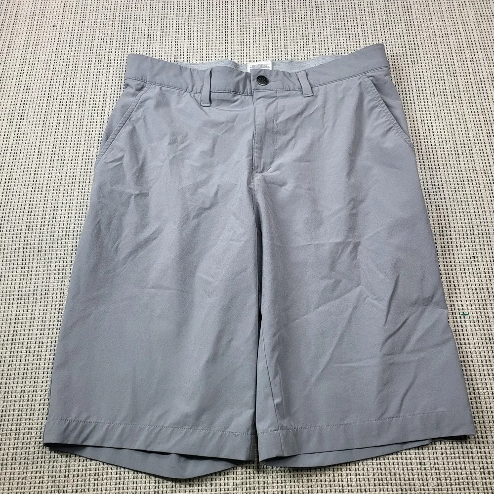Adidas Shorts Mens 30 Gray Chino Performance Microfiber 11 Inseam Casual Summer